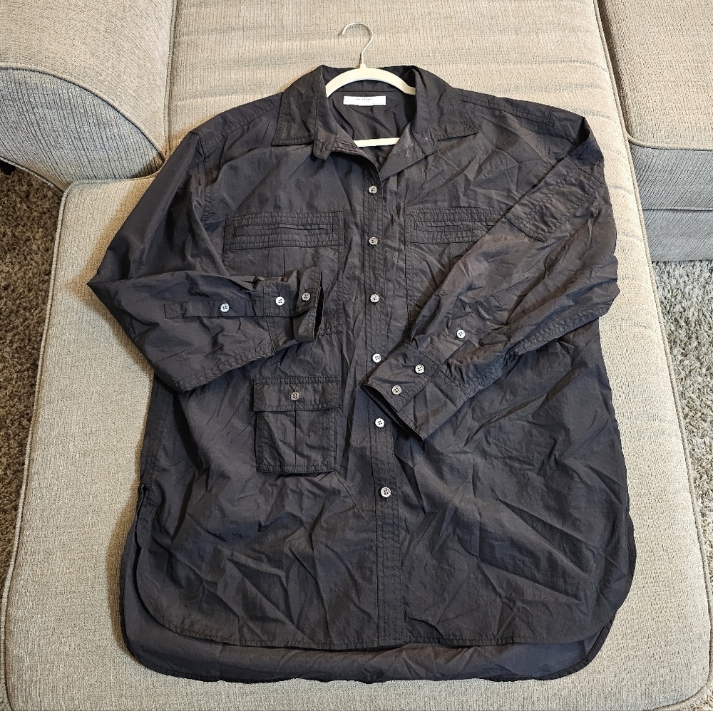 Banana Republic Sport Black Utility Outdoor Nylon Casual Button Shirt Medium